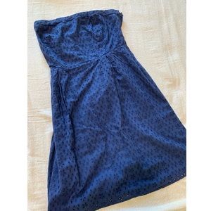 Women’s Old Navy Strapless Dress, Blue Patterned
